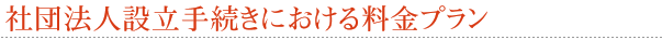 一般社団法人設立手続きにおける料金プラン
